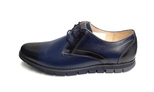 Pantofi barbati casual din piele naturala bleumarin 1010BLM - Img 2