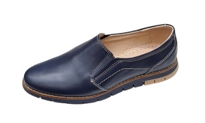 Pantofi barbati, casual din piele naturala, Bleumarin, GKR81BLU - Img 7