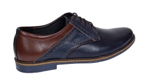 Pantofi barbati casual din piele naturala, bleumarin, maro 414SBLM - Img 5