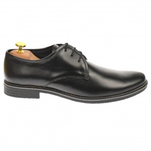 Pantofi barbati, casual, din piele naturala box, negru - P80NBOX - Img 4