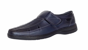 Pantofi barbati casual din piele naturala, calapod lat - Model GKR24 Bleumarin - Img 7