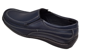 Pantofi barbati casual din piele naturala cu elastic Bleumarin, GKR82BLU - Img 10