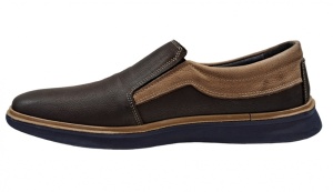 Pantofi barbati, casual, din piele naturala, cu elastic, Maro, TEST545M - Img 5