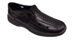 Pantofi barbati casual din piele naturala, decupati, cu scai, calapod lat, GKR24N - Img 5