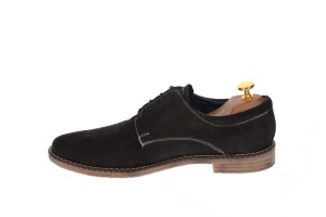 Pantofi barbati casual din piele naturala intoarsa, culoare gri inchis - PAGRIVEL3 - Img 3