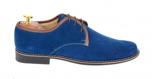 Pantofi barbati casual din piele naturala intoarsa - Model Albastru P34MBL - Img 4
