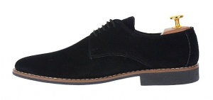 Pantofi barbati casual din piele naturala intoarsa - Model Negru 184 Vel - Img 2