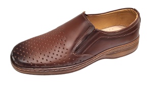 Pantofi barbati casual din piele naturala - Model perforat Maro 504M - Img 2