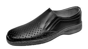 Pantofi barbati casual din piele naturala - Model perforat Negru 504N - Img 6