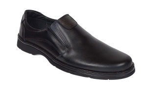 Pantofi barbati casual din piele naturala pe calapod lat cu elastic GKR104N