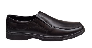 Pantofi barbati casual din piele naturala pe calapod lat Negru GKR1XN - Img 7