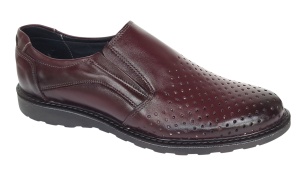 Pantofi barbati casual perforati din piele naturala 506 Visiniu