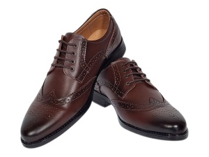 Pantofi barbati Derby Wingtip Brogue din piele naturala GKR826M - Img 2