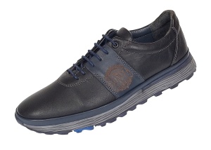 Pantofi barbati din piele naturala - Model Casual - Sport Negru Bleumarin 505ESC - Img 3