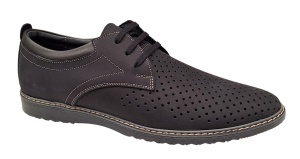 Pantofi barbati din piele naturala - Model Sport Casual Perforat Negru 128N