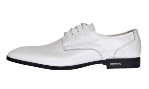 Pantofi barbati eleganti din piele naturala Alb Box GKR101A - Img 2