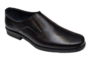 Pantofi barbati, eleganti, din piele naturala, cu elastic, Negru, ADYNEL - Img 2
