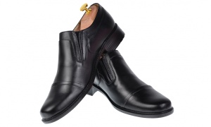 Pantofi barbati eleganti din piele naturala, cu elastic - P33NEL - Img 3