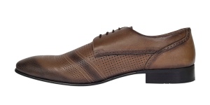 Pantofi barbati eleganti din piele naturala cu perforatii - Marimea 44 - 730NIS - Img 3