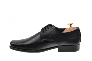 Pantofi barbati eleganti din piele naturala, cu siret 1002N - Img 3