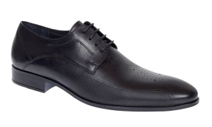 Pantofi barbati eleganti din piele naturala cu siret SIR015 Negru - Img 1