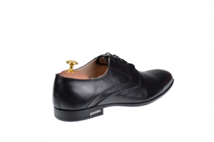 Pantofi barbati eleganti din piele naturala de culoare neagra PNOU371N - Img 5