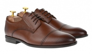 Pantofi barbati eleganti din piele naturala maro - SIR073M - Img 2