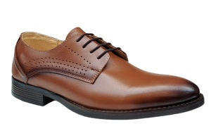 Pantofi barbati eleganti din piele naturala - Maro - Img 5