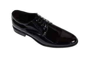 Pantofi barbati eleganti din piele naturala - Model Klaime Negru Lac - Img 7