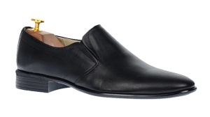 Pantofi barbati eleganti din piele naturala - Model Negru fara siret NIC142NEL