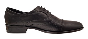 Pantofi barbati eleganti din piele naturala - Model Negru Matritat 18N - Img 6