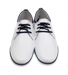 Pantofi barbati sport din piele naturala Alb GKR107A - Img 3