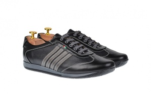Pantofi barbati sport din piele naturala - Model negru 1053N - Img 2