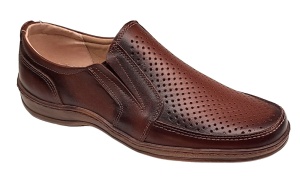 Pantofi casual barbati din piele naturala, perforati, cu elastic GKR23M - Img 2