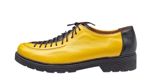 Pantofi casual dama din piele naturala - Model Galben cu Negru PDGINAG - Img 2