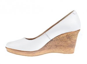 Pantofi dama casual din piele naturala alba cu platforma de 7 cm - MARA P3550ALB - Img 4