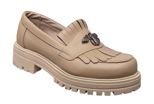 Pantofi dama casual din piele naturala bej Sasha - Img 3