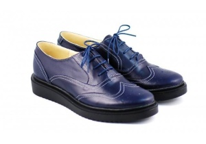 Pantofi dama casual din piele naturala bleumarin - Cod: P29BLM