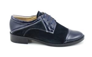 Pantofi dama casual din piele naturala bleumarin P650NOUBLM - Img 3