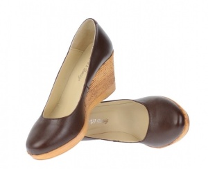 Pantofi dama casual din piele naturala box , cu platforma de 7 cm - MARA ROSU P3550M - Img 5