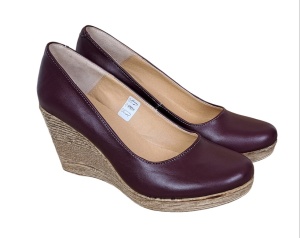 Pantofi dama casual din piele naturala box cu platforma de 7 cm MARA GRENA - Img 3