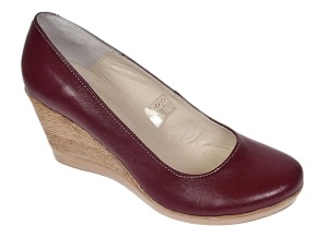 Pantofi dama casual din piele naturala box cu platforma de 7 cm MARA Visiniu - Img 9