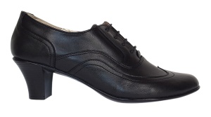 Pantofi dama casual din piele naturala box - Model Negru cu siret P17BL - Img 3