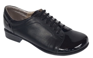 Pantofi dama casual din piele naturala box Negru Lac P53LACN - Img 2