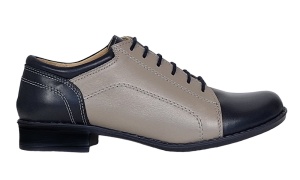Pantofi dama casual , din piele naturala , Gri - Bleumarin P53GRIBL - Img 2