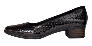Pantofi dama casual din piele naturala Negru Croco Lac - STD24CRN - Img 5