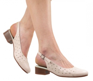 Pantofi dama casual din piele naturala Nud - NA252NUDP