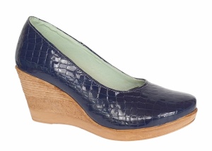 Pantofi dama casual din piele naturala platforme de 7 cm Mara Bleumarin - P3550BLCR - Img 3
