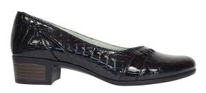 Pantofi dama comozi casual din piele naturala negru croco P18CRLN - Img 6