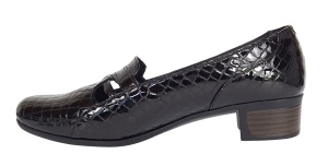 Pantofi dama comozi casual din piele naturala negru croco P18CRN - Img 3
